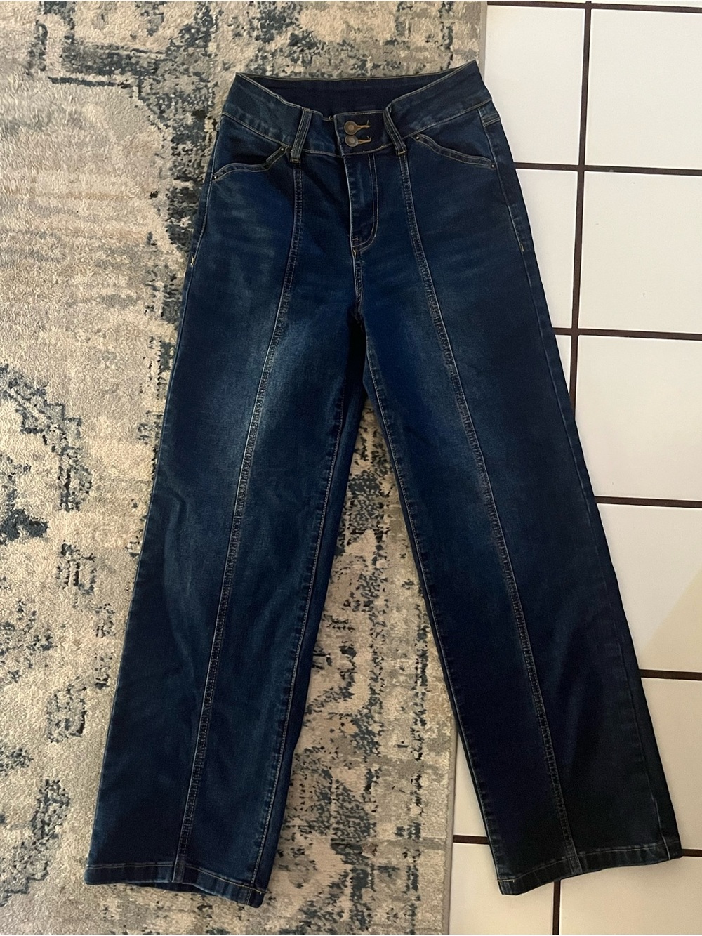 Sidefeel Womens Wide Leg Dark Wash Jeans size 4
